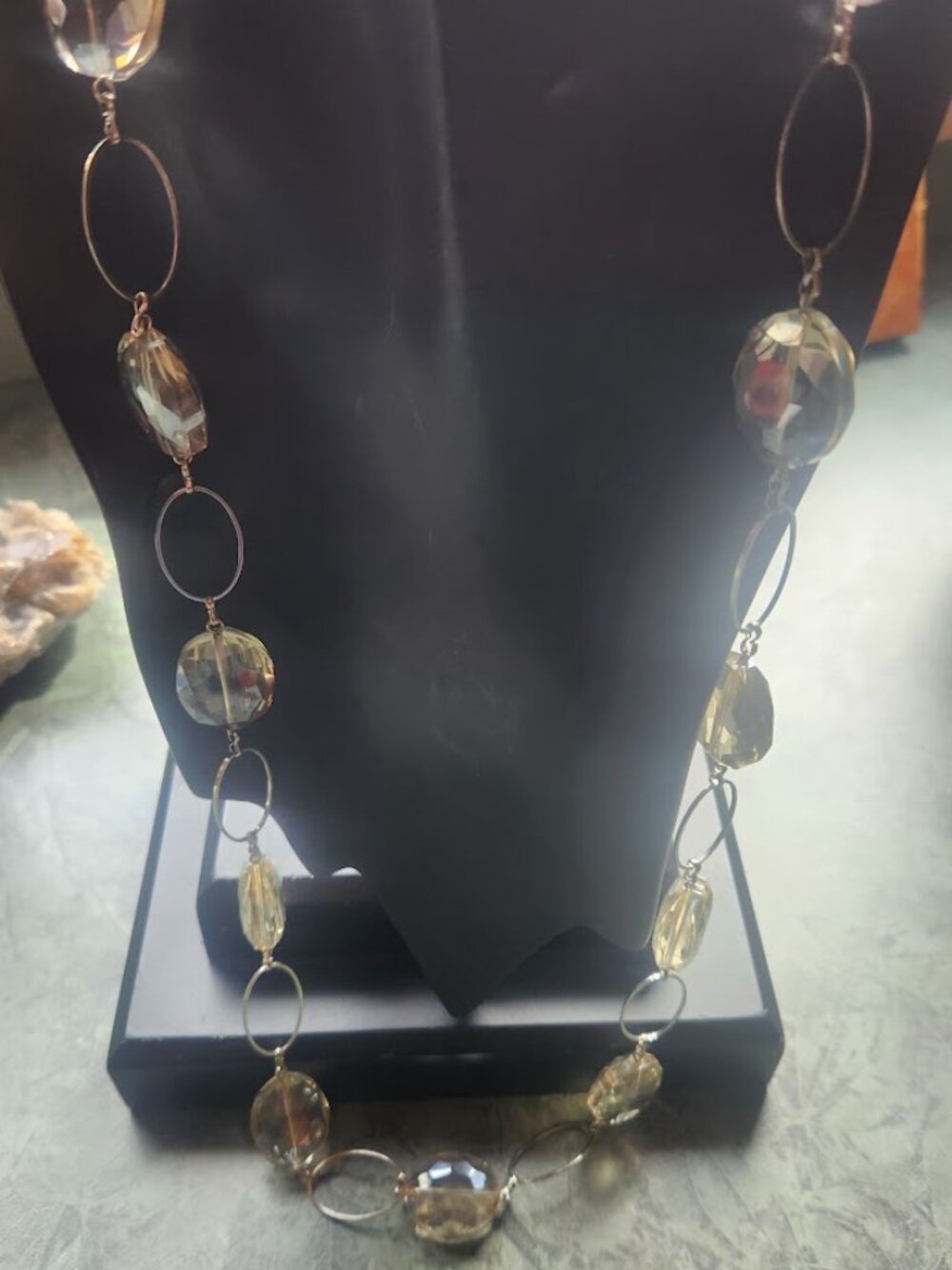 Champagne Crystal Rope Necklace - 32" Opera Length! - Picture 5 of 5